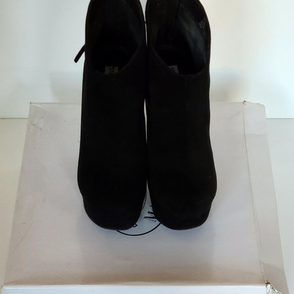 Black Suede Steve Madden Gavvin Platform Booties Size 7.5 - Picture 7 of 7